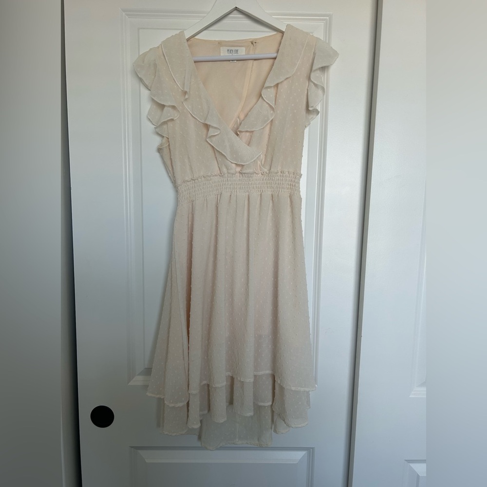 Cream Backless Dress